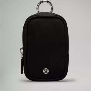 lululemon Clippable Nano Mini Bag NWT Black with Silver Hatdware